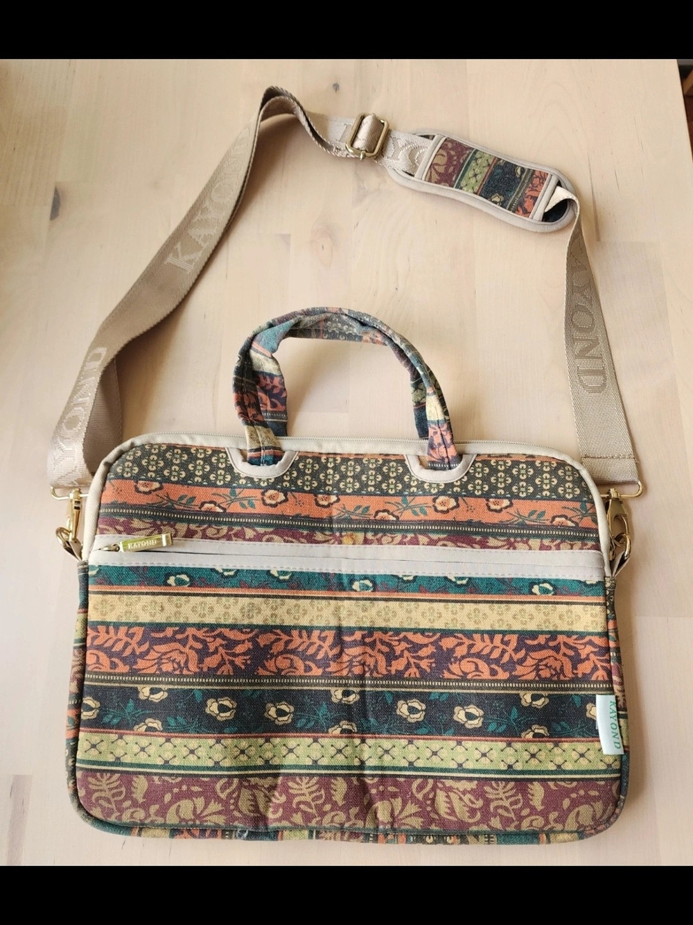KAYOND 15" Boho Laptop Bag – Natural